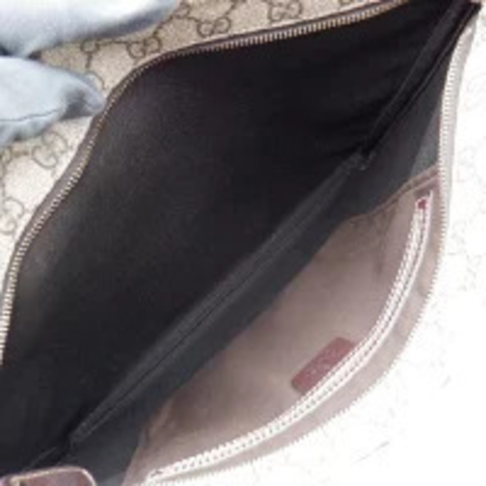 Gucci Imprime Beige Crossbody GG Brown Slim Canvas Clutch Bag Shoulder - Picture 7 of 11